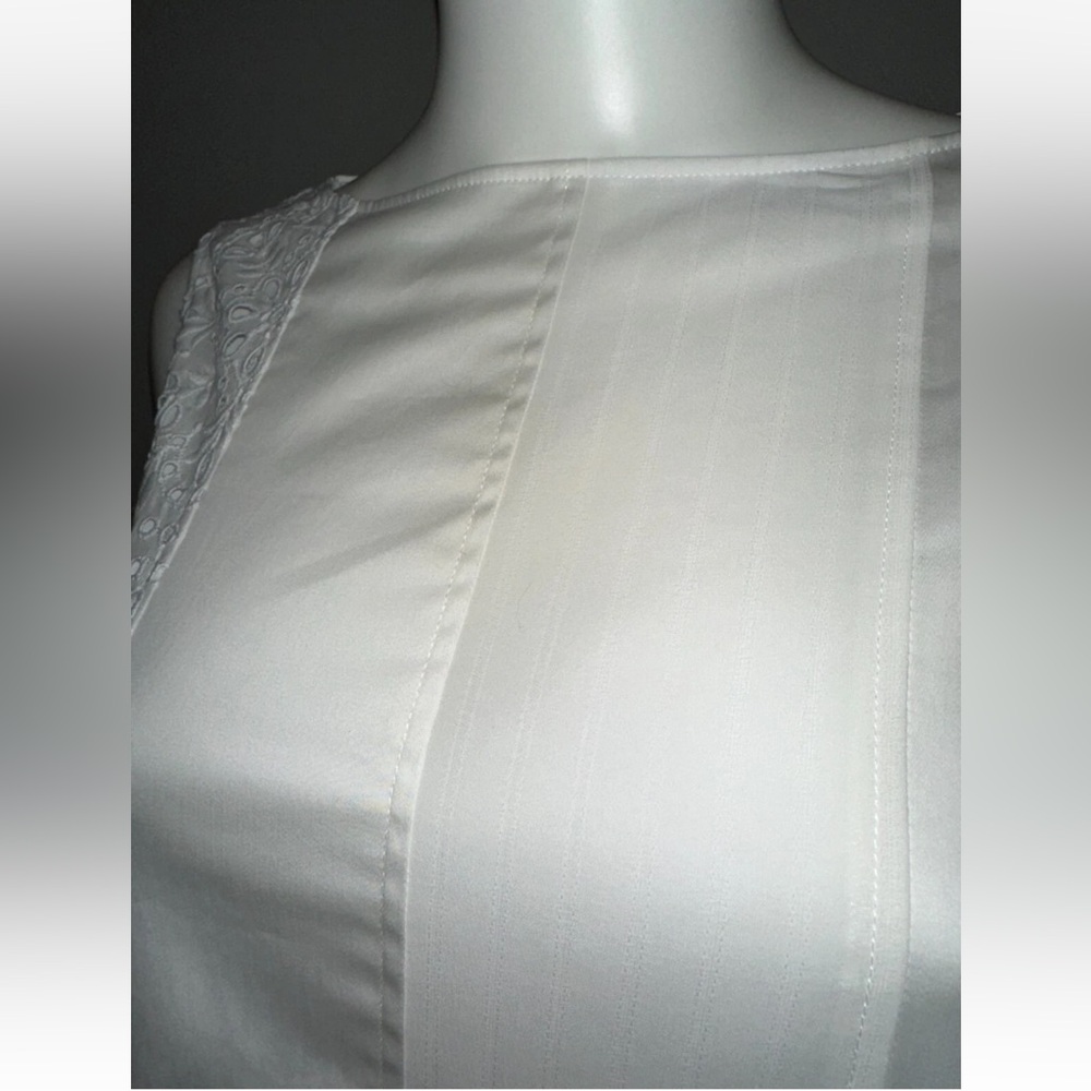 Adeam Intermix "Oceanic" white cotton embroidered drop waist boho midi dress XS - Picture 5 of 8